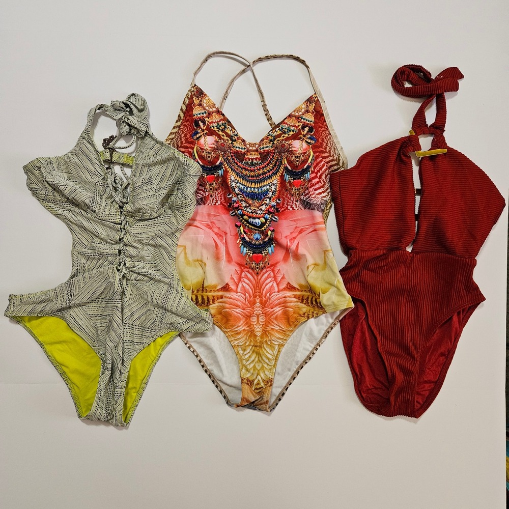 Lot of 3 Womens One Piece Swimsuits Anne Cole Studio Size S 4